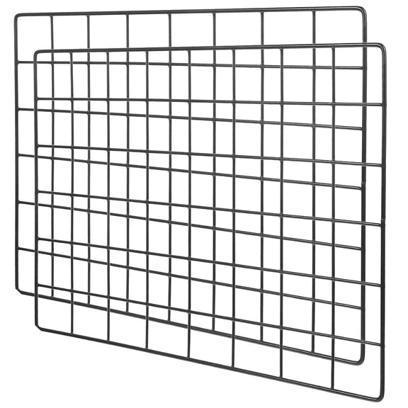 BESTYASH 2Pcs Black Metal Grid Wall Panel for Photo Display and Wall Hanging Decoration in Home