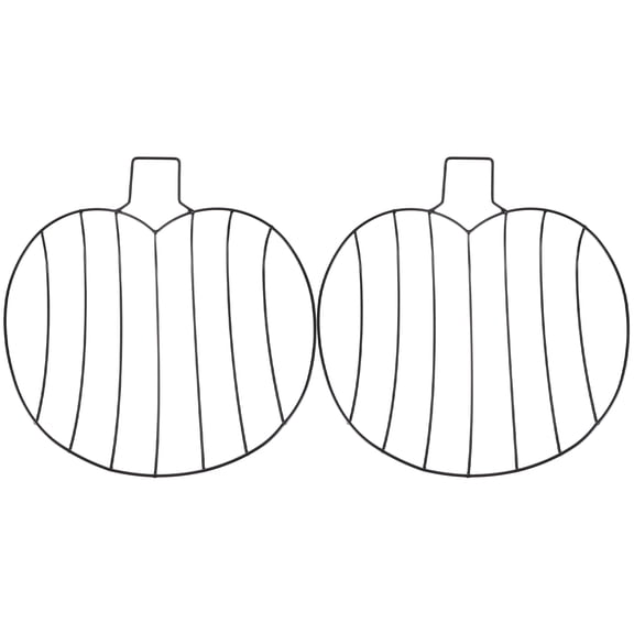 BESTYASH 2Pcs Black Metal Wire Pumpkin Wreath Frame for Fall Thanksgiving Home Decoration