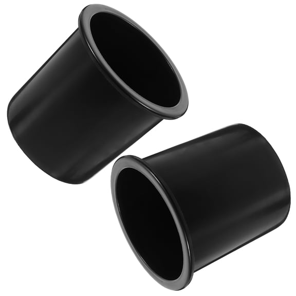 BESTYASH 2-Pack Black Plastic Cup Holder Replacement Inserts for Couch, Sofa, Car, and Design