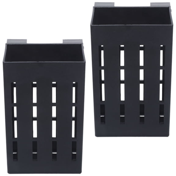 BESTYASH 2Pcs Black Plastic Hanging Aquarium Pot for Ventilation and Plant Support