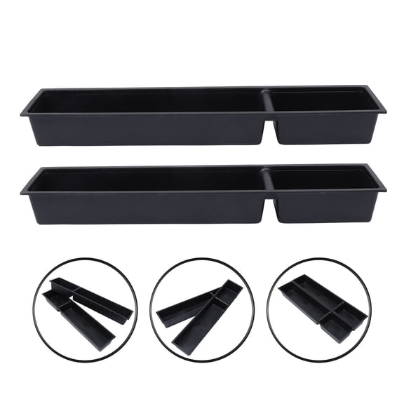 BESTYASH 2Pcs Black Plastic Poultry Food Trough Easy to Fill Clean Feeding Groove for Poultry