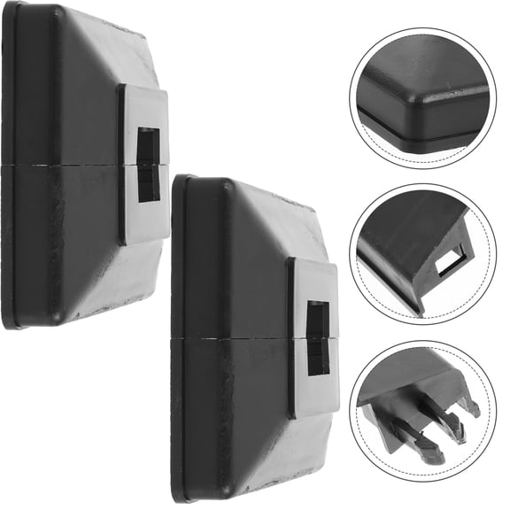 BESTYASH 2Pcs Black Plastic Railing Post Base Covers with Modular Design for Porch and Staircase Posts
