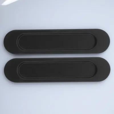 BESTYASH 2Pcs Self Adhesive Oval Sliding Door Pulls Black for Home Decor Doors
