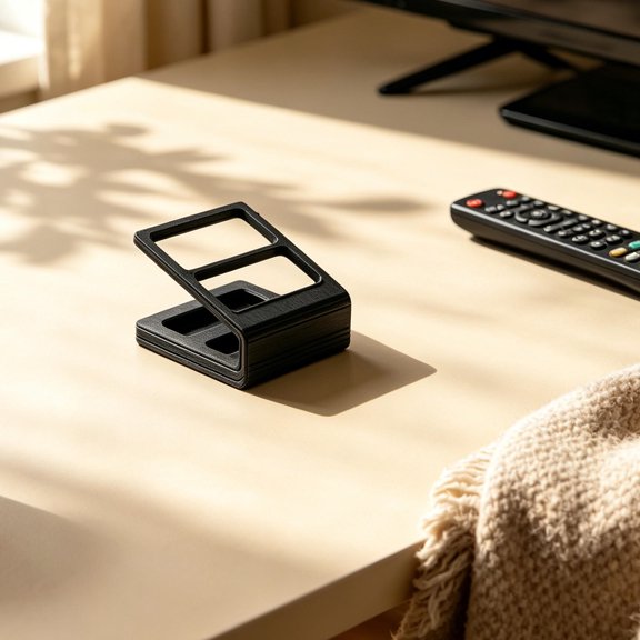 BESTYASH 2Pcs Black Tabletop Remote Control Stand Organizer for Bedroom and Hospitality Use