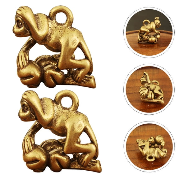 BESTYASH 2Pcs Brass Craft Monkey Figurine Home Adornment and Collection Decoration