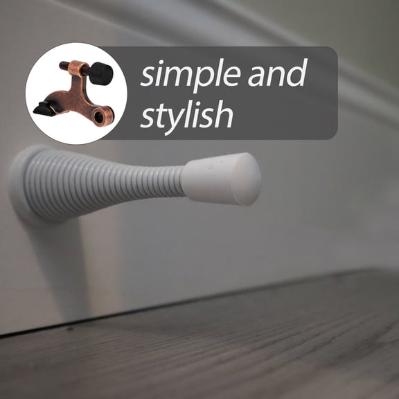 BESTYASH 2Pcs Brown Adjustable Door Stopper Hinge Mount Heavy Duty Alloy Door Hinge Stop