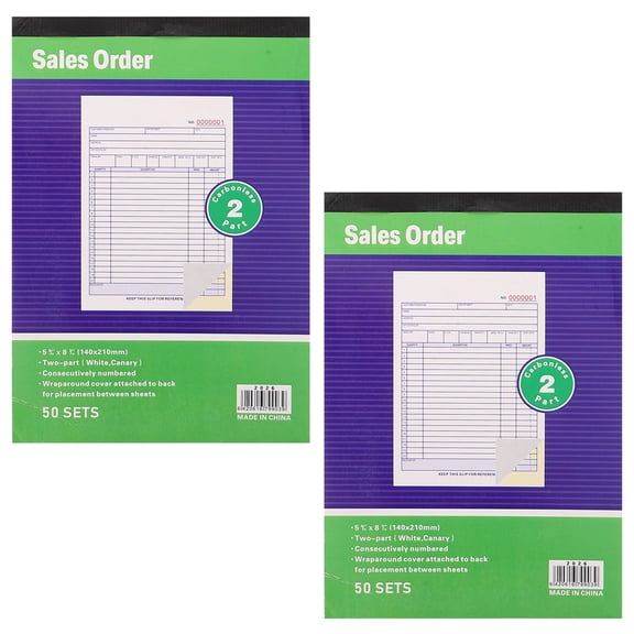 BESTYASH 2Pcs Business Order Form Book with Strong Copy Feature for Retail and Warehouse Use White