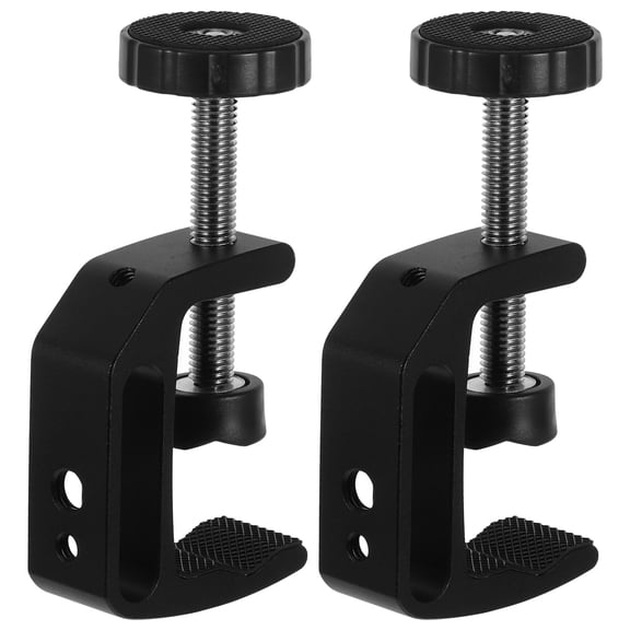 BESTYASH 2Pcs C Clamp Mount Black Aluminum Position Fixing Tool for Office