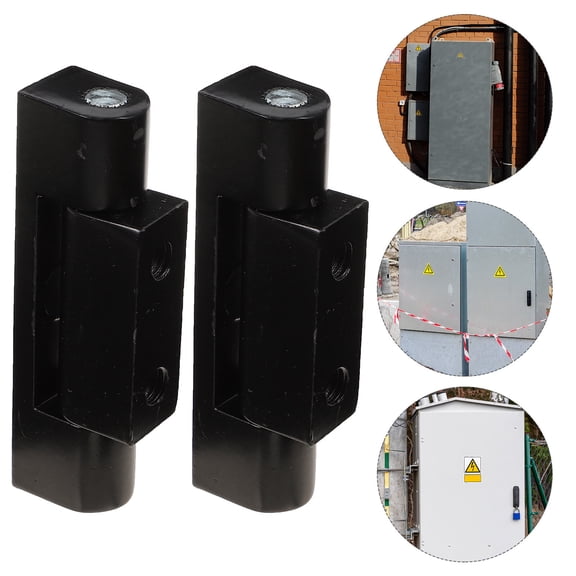 BESTYASH 2Pcs Cabinet Cupboard Door Hinge Aluminum Alloy Black for Electrical Use