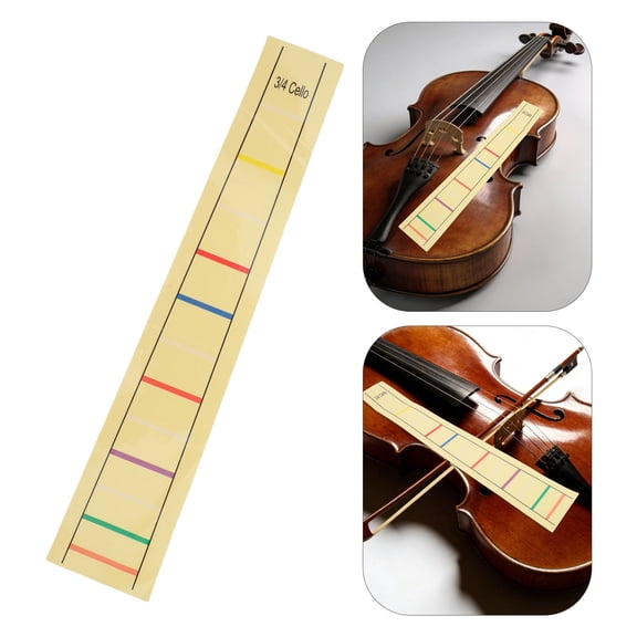 BESTYASH 2Pcs PVC Cello Note Labels Finger Placement Decals for Accurate Intonation
