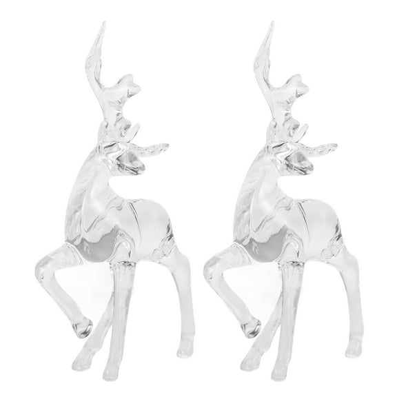 BESTYASH Transparent Acrylic Deer Sculpture for Home Decor Fine Workmanship 2Pcs