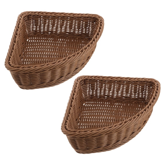 BESTYASH 2Pcs Coffee Corner Shelf Basket Triangular Storage Bin for Home Organization