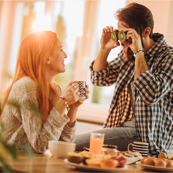 BESTYASH 2-Pack Couple Bangles Fashion Wrist Chains Assorted Colors Stylish Material Accessories