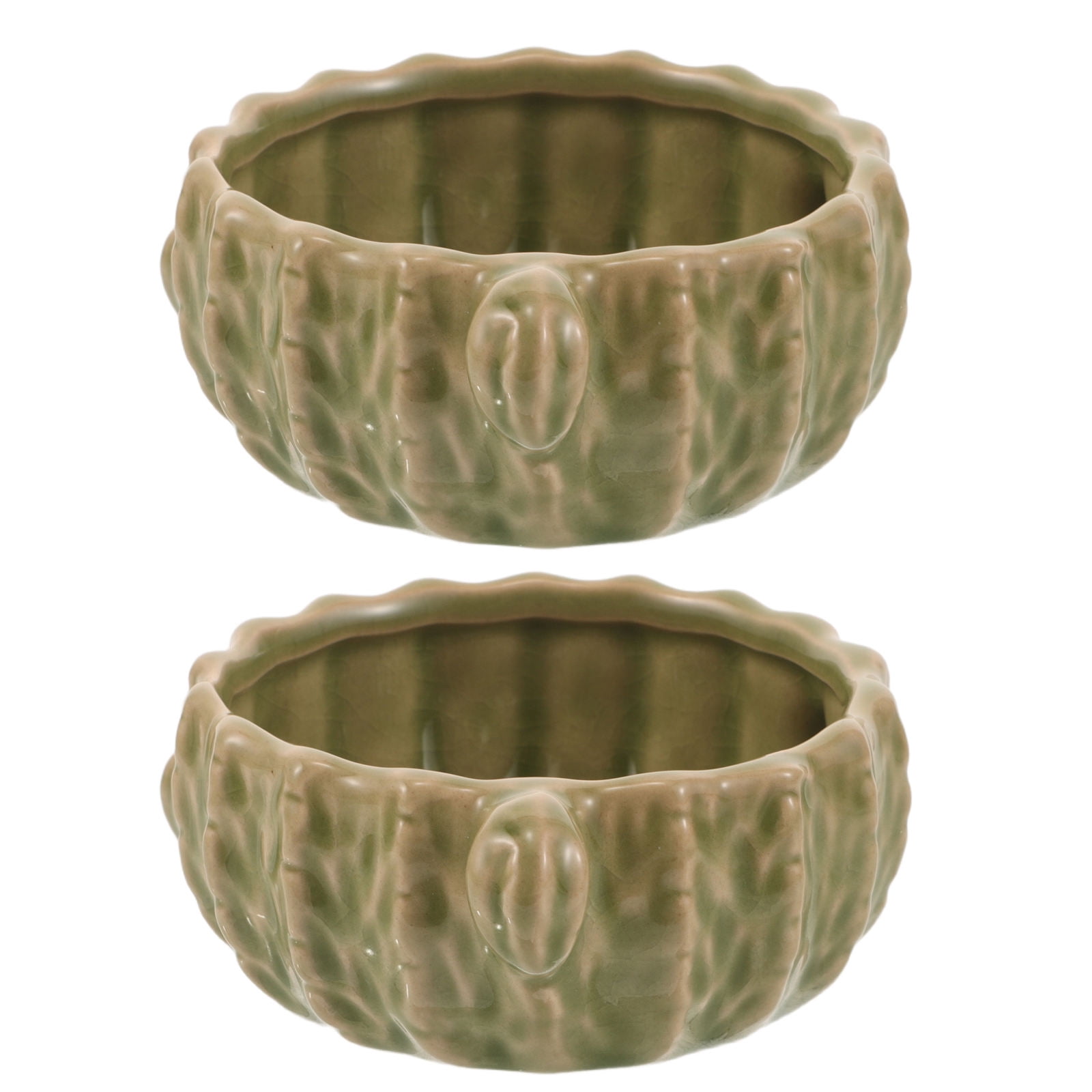 BESTYASH 2Pcs Cute Ceramic Cactus Desk Dispenser for Paper Clips and ...