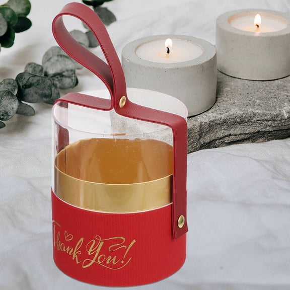 BESTYASH 2-Pack Red Cylinder Chocolate Case Portable Candy Holder Practical Storage Box for Sweets