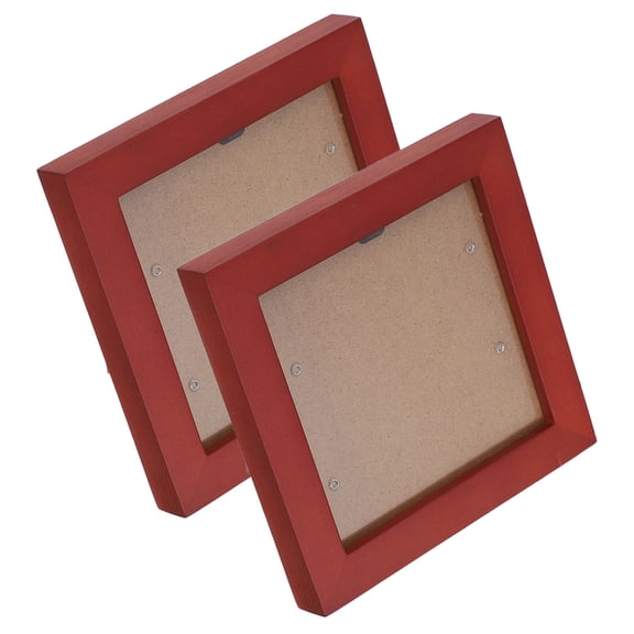 BESTYASH 2Pcs Dark Red Wood Cd Album Display Case and Photo Frame for Collectors Artists Home Use