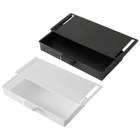 BESTYASH 2Pcs Desk Organizer Table Drawer White ABS Storage for Notebooks Chargers and Makeup