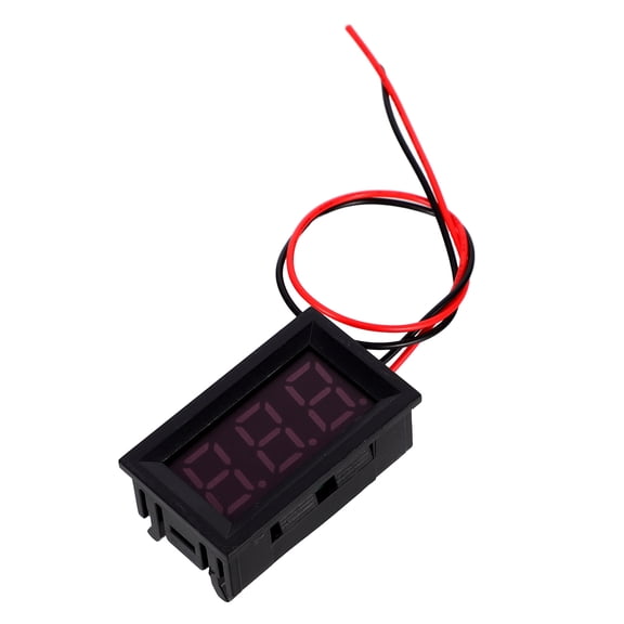 BESTYASH 2-Pack Black LED Digital Voltmeter High Accuracy Voltage Monitor with Bright Red Display