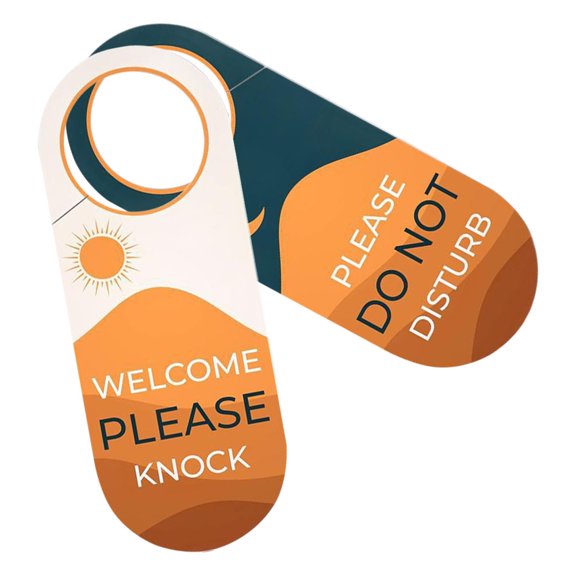 BESTYASH 2-Pack Hotel Door Handle Signs Thick Paper Do Not Disturb and Welcome Please Knock Door Hangers