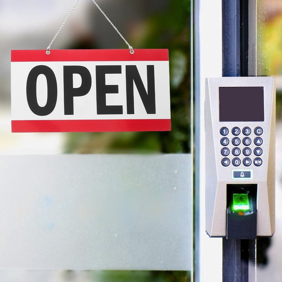 BESTYASH 2Pcs Assorted Color Hanging PVC Door Signs with Open Closed Business Hours Display