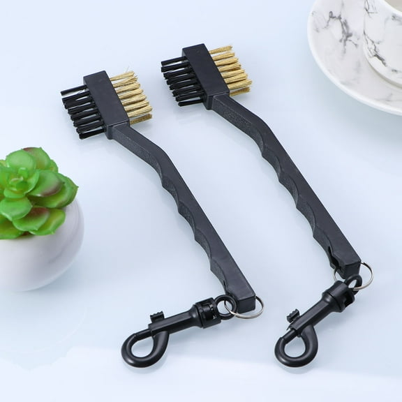 BESTYASH 2Pcs Dual Sided Black Club Groove Cleaner Golf Accessory Durable and Easy to Carry