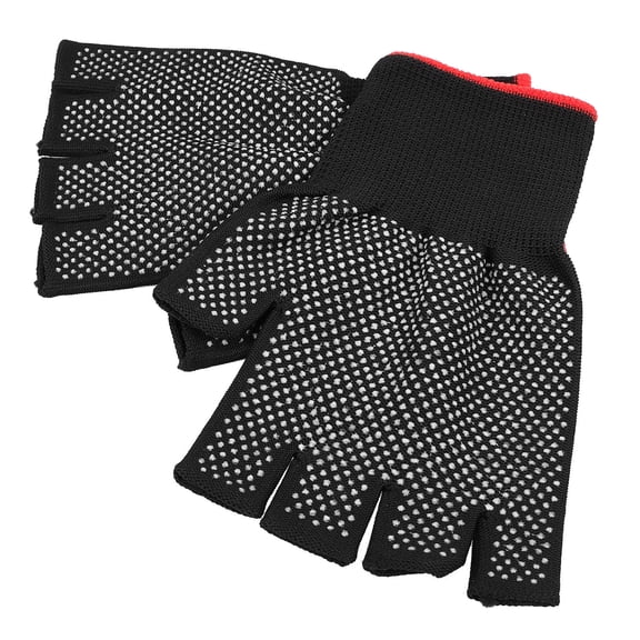 BESTYASH 2Pcs Durable Black Nylon Work Gloves Non Slip Protective Gloves for Heavy Duty Tasks