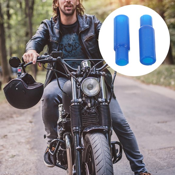 BESTYASH 2Pcs Durable Blue Silicone Motorcycle Brake Hose Caps for Hydraulic Oil Pipe