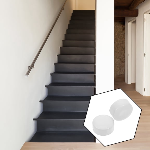 BESTYASH 2-Pack Stainless Steel Handrail End Caps for Metal and PVC Railings, Easy to Install, Rust-Resistant