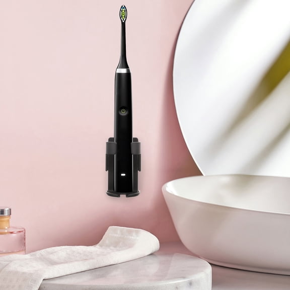 BESTYASH Strong Metal Wall Mounted Toothbrush Holder Black for Bathroom 2Pcs