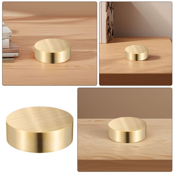BESTYASH 2Pcs Elegant Paperweight Brass Round Block for Preventing Papers from Being Blown Away