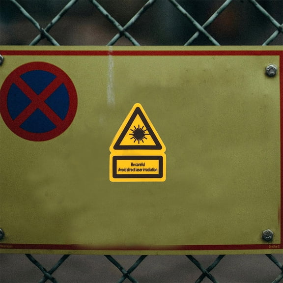 BESTYASH 2-Pack Bright Yellow Caution Warning Safety Stickers for Hazard Alert and Workplace