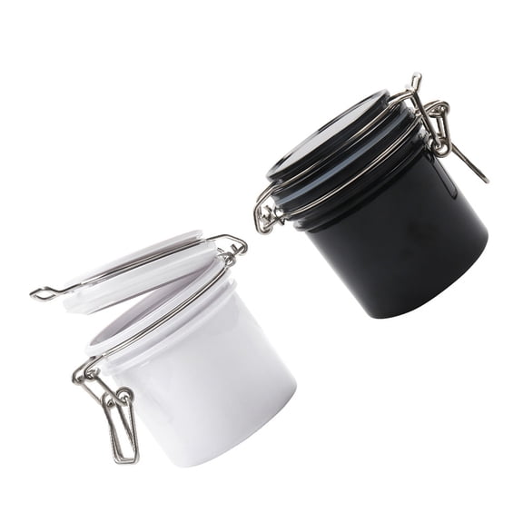 BESTYASH 2Pcs Eyelash Glue Storage Jars White Durable Containers with Negative Pressure Design for Moisture Protection