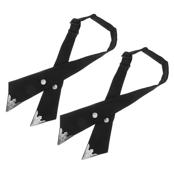 BESTYASH 2Pcs Fabric Adjustable Cross Bowtie Black Classic Style for Work and Events