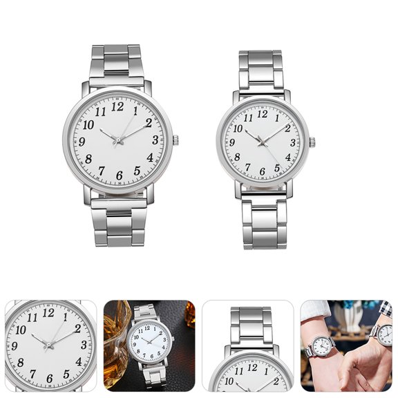 BESTYASH 2Pcs Fashion Lover Watches Color Durable Casual Wristwatch with Alloy Material