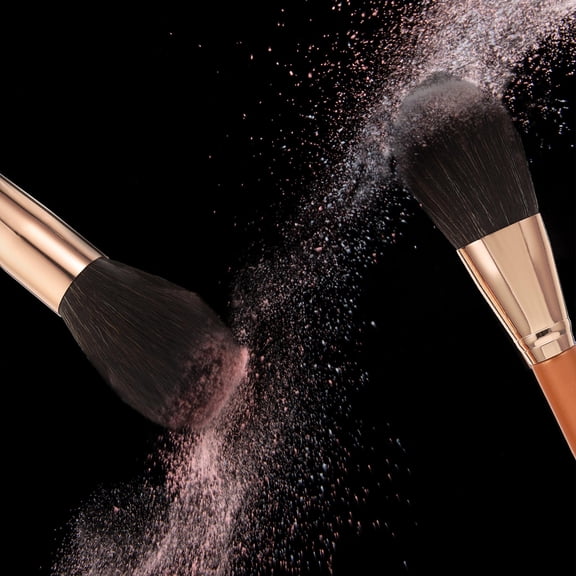 BESTYASH 2Pcs Fashionable Blusher and Foundation Brushes for Silky Smooth Makeup Finish