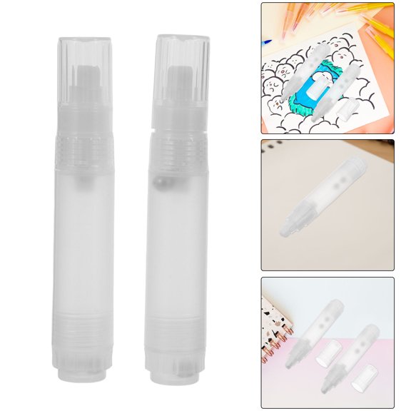 BESTYASH 2Pcs Fillable Paint Marker Pens Transparent with Flat Tip for Versatile Craft and Repair Use