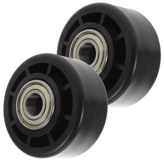 BESTYASH 2Pcs Black Plastic Roller Wheel for Fitness Equipment Easy 360 Degree Rotation