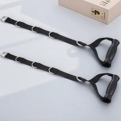 BESTYASH 2Pcs Fitness Resistance Band with 10 D-Ring Handle Strap for Strength Training and Muscle Building