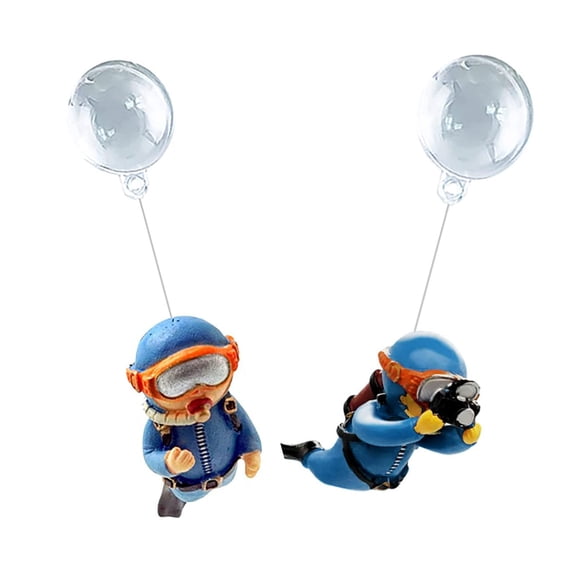 BESTYASH 2-Pack Floating Diver Figurine Aquarium Decor with Adjustable Buoyancy for Fish Decoration