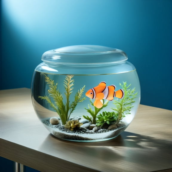 BESTYASH Lifelike Orange Silicone Clownfish, Floating Fish Tank Ornament, Vibrant Colors, 2Pcs