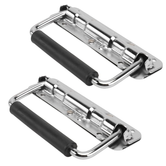 BESTYASH Set of 2 Folding Flight Case Handles with Iron Anti-Rust Knobs and Heavy Duty Load Bearing