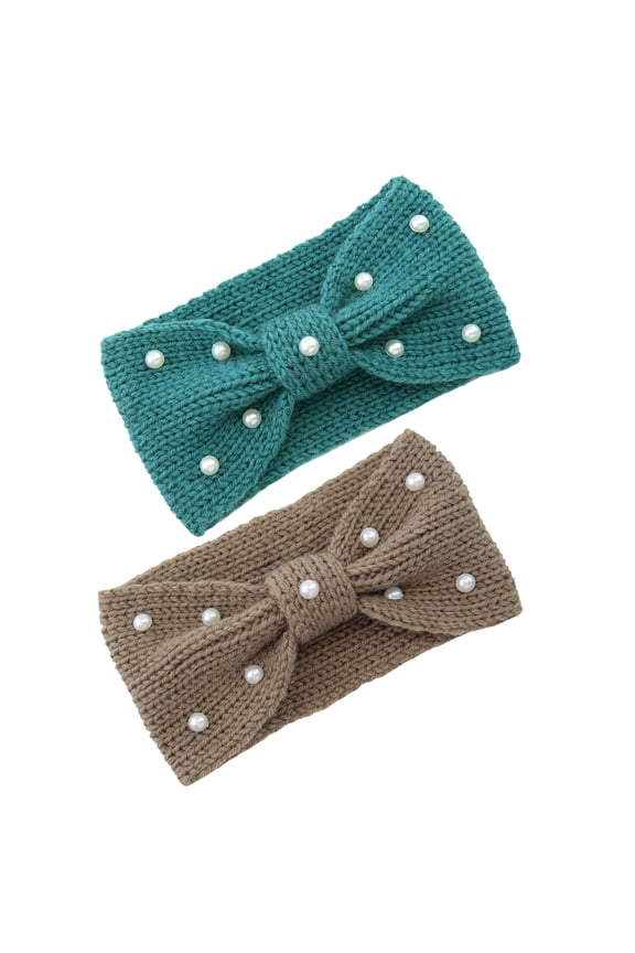 2-Pack Fuzzy Woolen Headbands for Women, Warm and Cozy Skiing Accessories