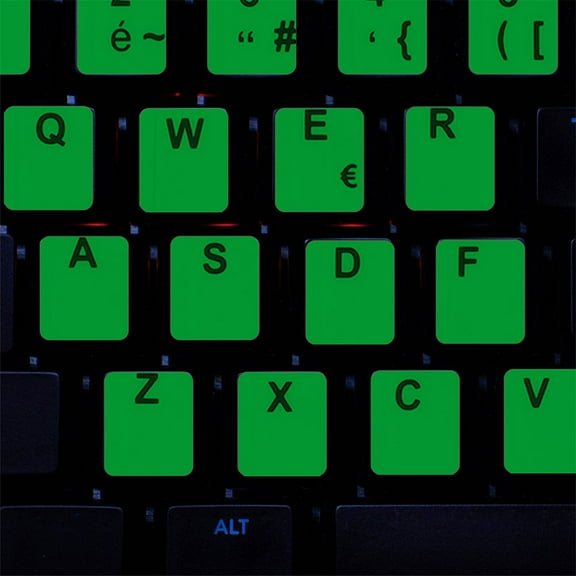 BESTYASH 2-Pack Glow in The Dark Large Print Keyboard Stickers Multicolor for Desktop & Laptop Keyboards