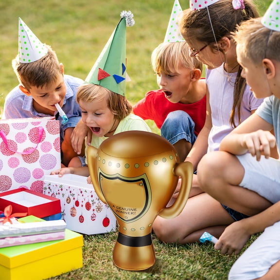 BESTYASH Set of 2 Golden Inflatable Award Trophies with Foldable Design for Sports Events and Party Decorations