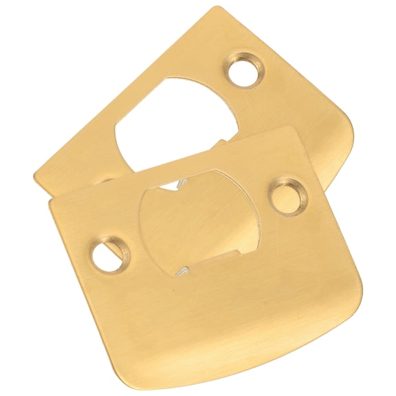 BESTYASH 2Pcs Golden Metal Door Strike Plate with Easy Install Design for Interior and Exterior Doors