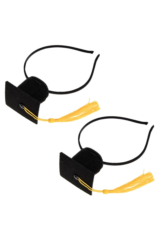 2Pcs Graduation Hair Accessories Party Headband Doctor Hat Headdress Assorted Color