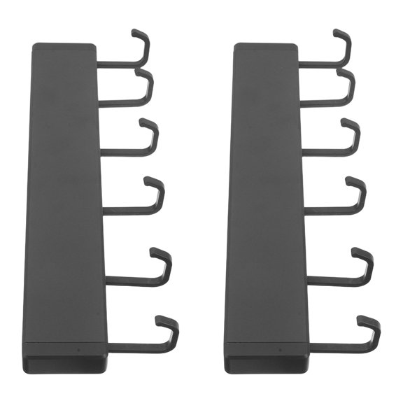 BESTYASH 2Pcs Grey Kitchen Hooks Rail with Adhesive No Drill Installation for Home Kitchen Storage