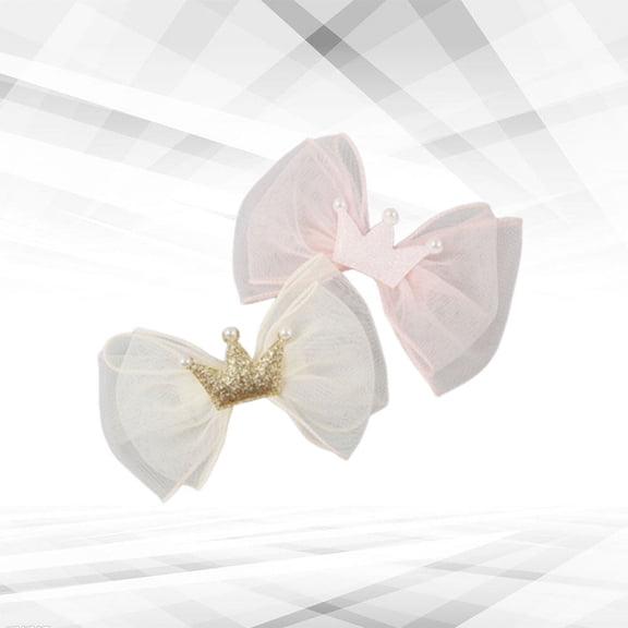 BESTYASH 2Pcs Hair Barrettes for Toddler Girls Crown Hair Accessories Birthday Pink