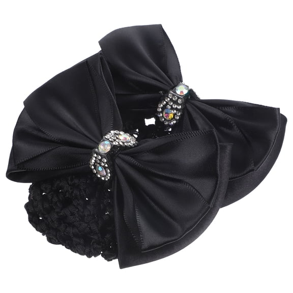 BESTYASH 2-Pack Hair Bun Cover Nets for Women, Round Shape with Elegant Bowknot Design Hair Accessories