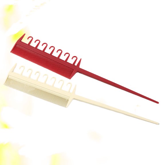 BESTYASH 2Pcs Hair Comb with Pointed Tail Durable Material Smooth Finish for Hairdressing
